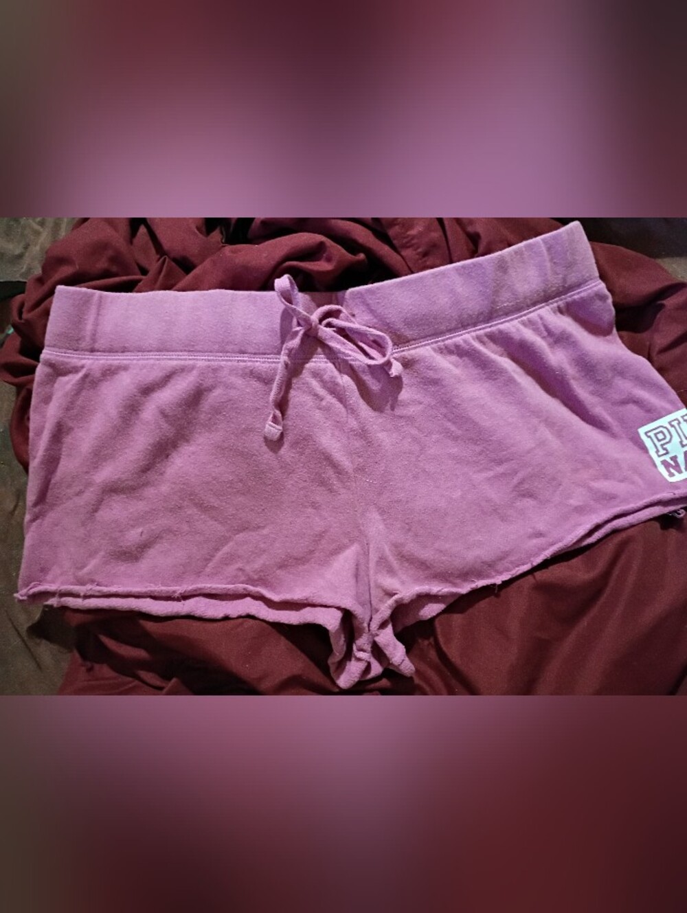 PINK Victoria's Secret Mauve Drawstring Cotton Lounge Shorts